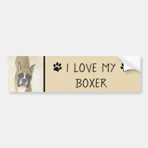 Boxer-Malerei - Niedliche Original Hunde-Kunst Autoaufkleber