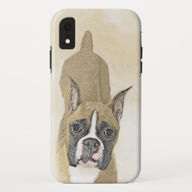 Boxer-Malerei - Niedliche Original Hunde-Kunst Case-Mate iPhone Hülle (Rückseite)