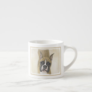 Boxer-Malerei - Niedliche Original Hunde-Kunst Espressotasse