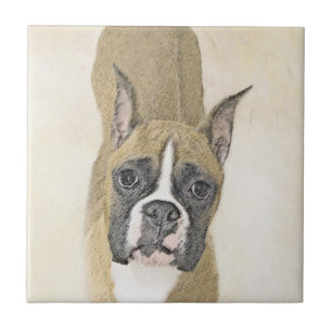 Boxer-Malerei - Niedliche Original Hunde-Kunst Fliese