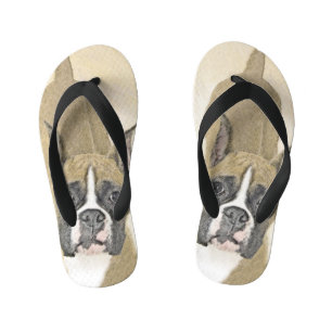 Boxer-Malerei - Niedliche Original Hunde-Kunst Kinderbadesandalen