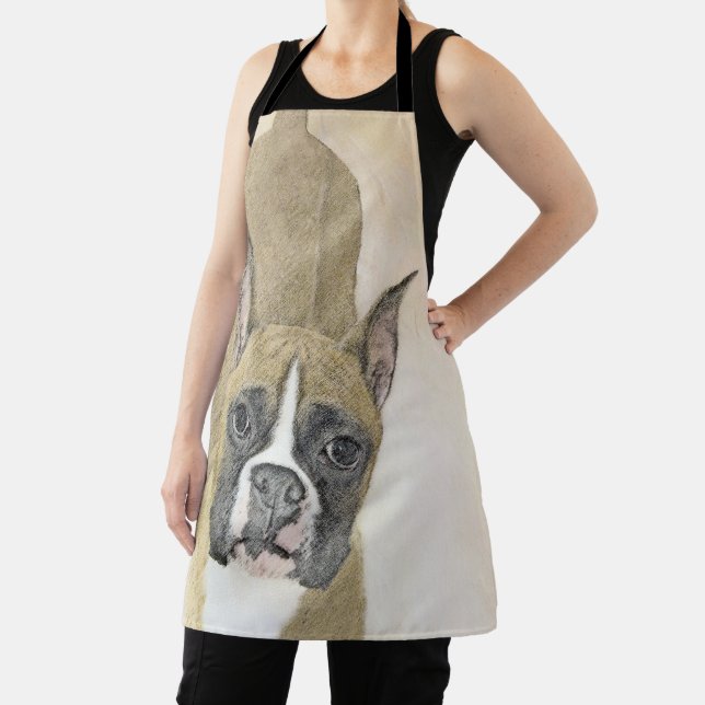 Boxer-Malerei - Niedliche Original Hunde-Kunst Schürze (InSitu)