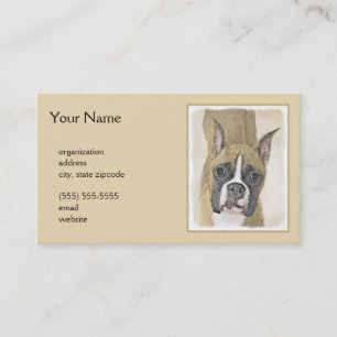 Boxer-Malerei - Niedliche Original Hunde-Kunst Visitenkarte