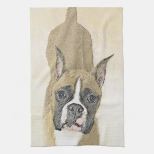 Boxer-Malerei - Niedliche Original-Hundekunst Handtuch