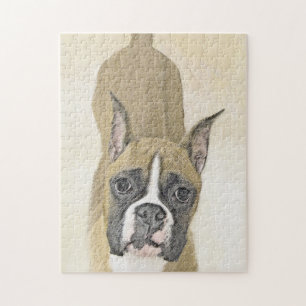 Boxer-Malerei - Niedliche Original-Hundekunst Puzzle