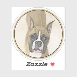 Boxer-Malerei - Süße originelle Hundekunst Aufkleber