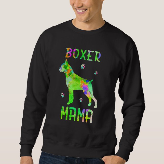 Boxer Mama Colorful Hund Mama Sweatshirt (Vorderseite)