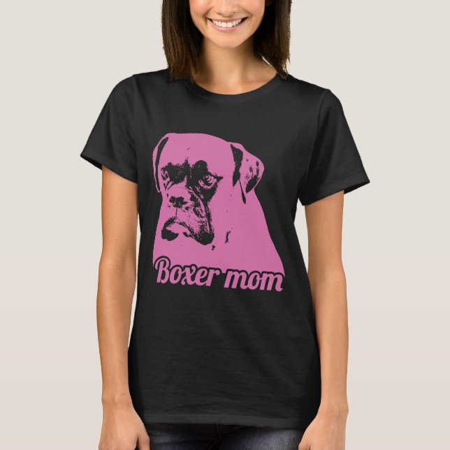 Boxer Mama Dog Face Dog Pet Bekleidung Gegenstand T-Shirt (Vorderseite)