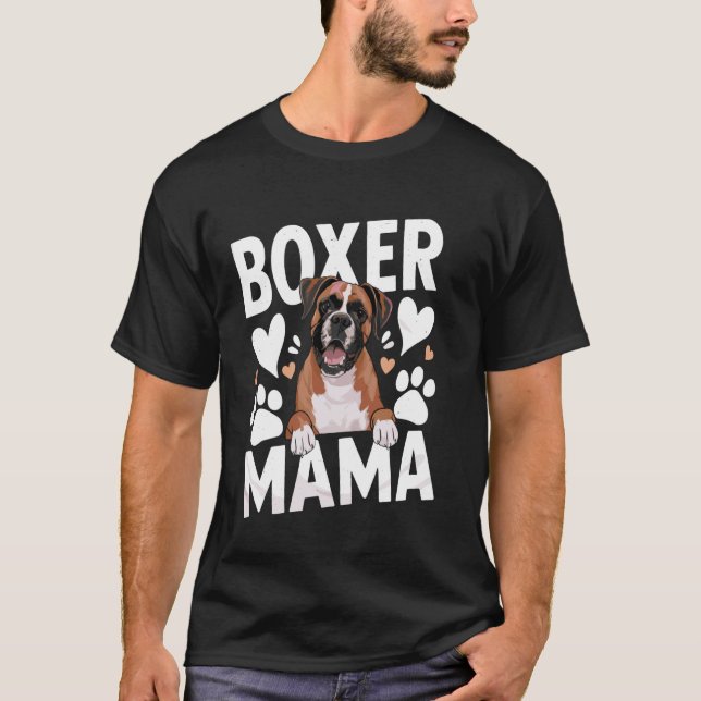 Boxer Mama, Hundebesitzer-Mama T-Shirt (Vorderseite)