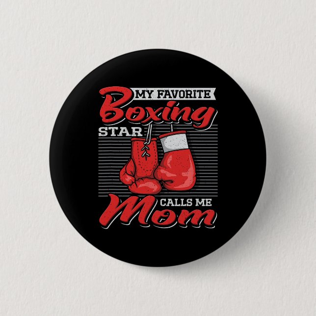 Boxer Mama Mein Lieblings-Boxing-Star nennt mich M Button (Vorderseite)
