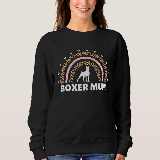 Boxer-Mama Mummy-Regenbogen-Leopard-Boxer-Hund-Fra Sweatshirt (Vorderseite)