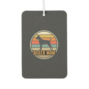 Boxer-Mama Retro-Sonnenuntergang Hund Autolufterfrischer