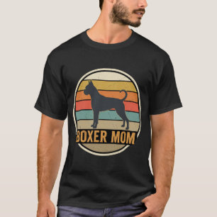 Boxer-Mama Retro-Sonnenuntergang Hund T-Shirt
