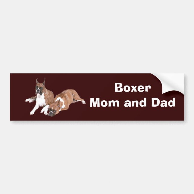 Boxer-Mama-und Vater-Autoaufkleber Autoaufkleber (Vorne)