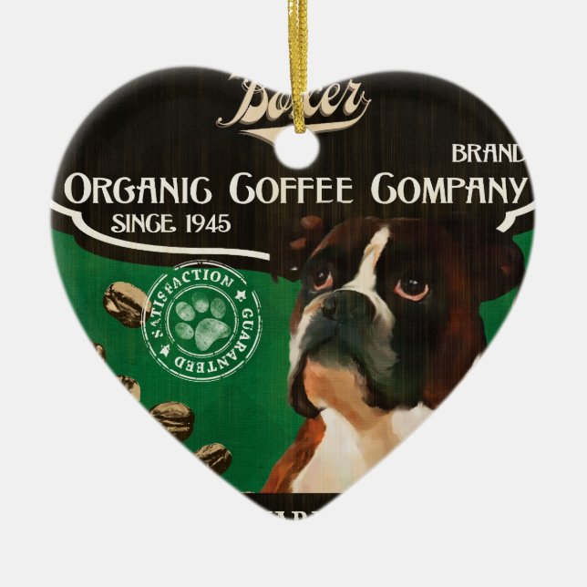 Boxer-Marke - Organic Coffee Company Keramik Ornament (Vorne)