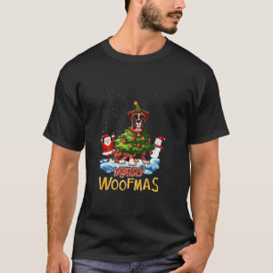 Boxer Merry Christmas Tree Lights Dog X Mas Dogs L T-Shirt