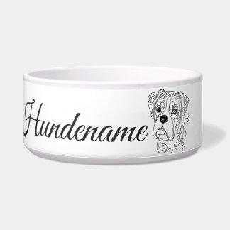 Boxer Minimalist Line Art personalized bowl Napf