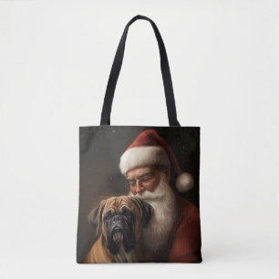 Boxer mit Santa Claus Festives Weihnachten