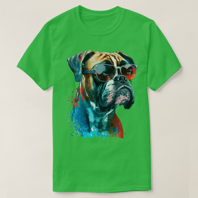 Boxer mit Sonnenbrille 1 T-Shirt (Design vorne)