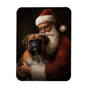 Boxer mit Weihnachtsfeiern Magnet