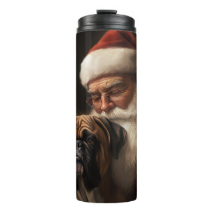 Boxer mit Weihnachtsfeiern Thermosbecher