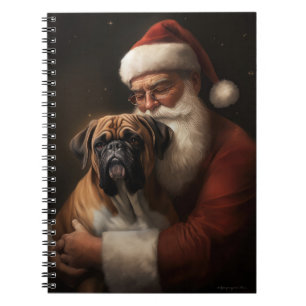 Boxer Mit Weihnachtsmann Festives Weihnachten Notizblock