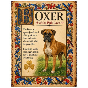 Boxer, mittelalterliche Bestiarien-Kunst Postkarte