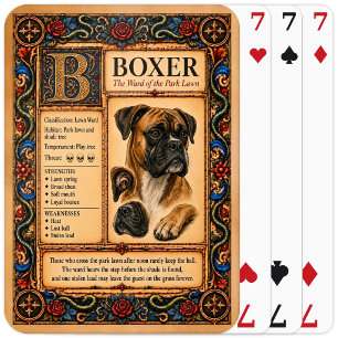 Boxer, mittelalterliche Bestiarien-Kunst Spielkarten