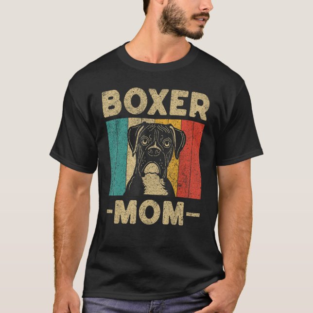Boxer Mom  Retro Boxer T-Shirt (Vorderseite)