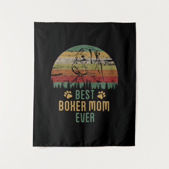 Boxer Mom Wandteppich (Vorderseite)