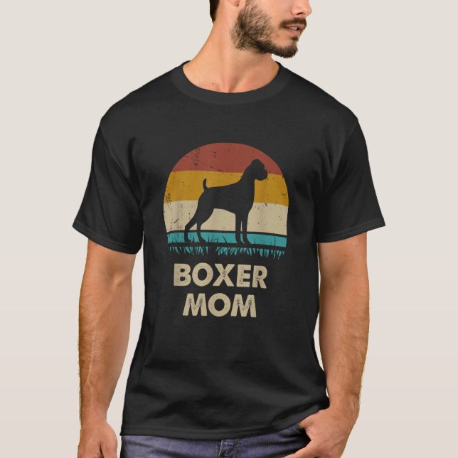 Boxer Mom Womens Boxer Dog Lovers Gift Funny Boxer T-Shirt (Vorderseite)