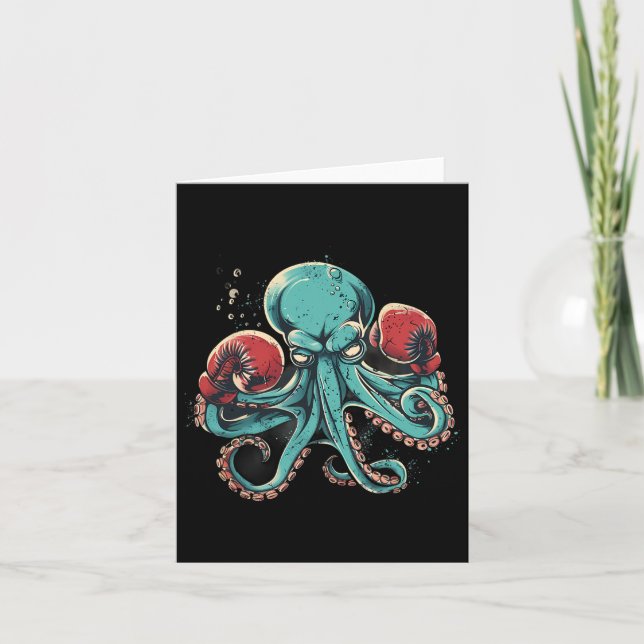 Boxer Octopus Lover Ocean Creation Kickboxing Karte (Vorderseite)
