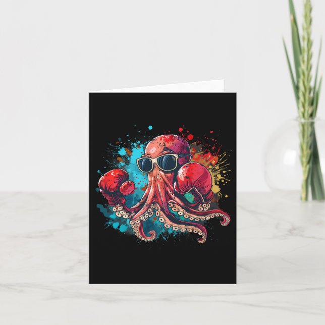 Boxer Octopus Lover Ocean Creation Kickboxing Karte (Vorderseite)