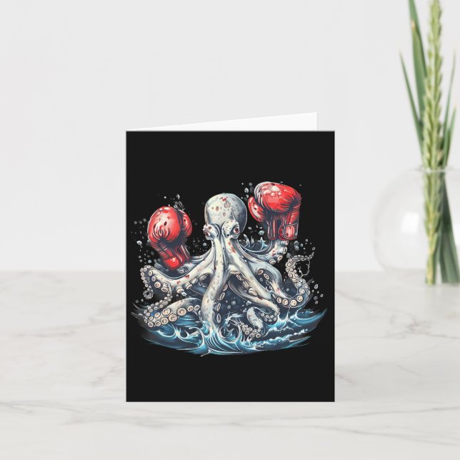 Boxer Octopus Lover Ocean Creation Kickboxing Karte (Vorderseite)