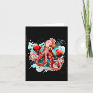 Boxer Octopus Lover Ocean Creature Boxkick Karte