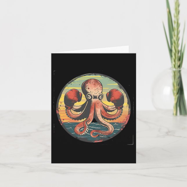 Boxer Octopus Lover Ocean Creature Boxkick Karte (Vorderseite)