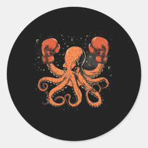Boxer Octopus Lover Ocean Creature Boxkick Runder Aufkleber