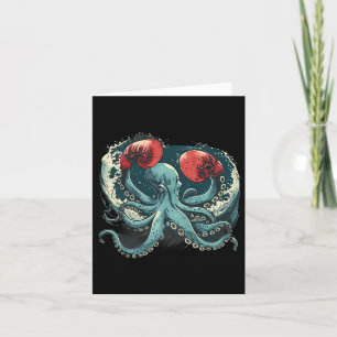 Boxer Octopus Lover Ocean Sea Creature Funny Boxen Karte