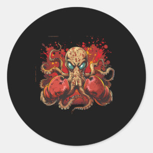 Boxer Octopus Lover Ocean Sea Creature Funny Boxen Runder Aufkleber