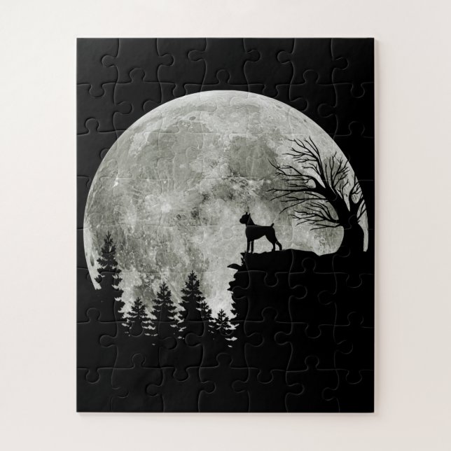 Boxer On Mountain Cool Halloween Ohrs for Her Puzzle (Vertikal)
