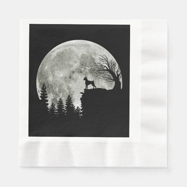 Boxer On Mountain Cool Halloween Ohrs for Her Serviette (Vorderseite)