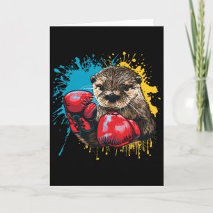 Boxer Otter Liebhaber Boxhandschuhe Kickboxen Lust Karte