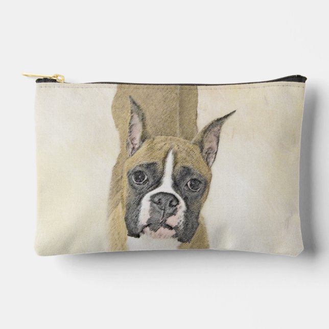 Boxer Painting Fawn Cropped DockingNiedliche Hundk Zubehörtasche (Vorderseite)