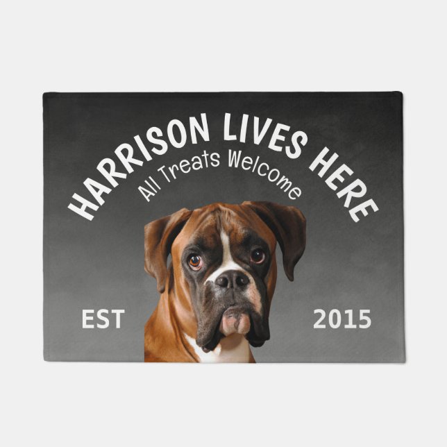 Boxer Personalisiert Hund Lover Doormat Fußmatte (Vorderseite)