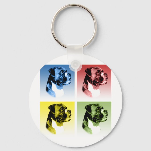 Boxer Pop Art Schlüsselanhänger (Vorderseite)