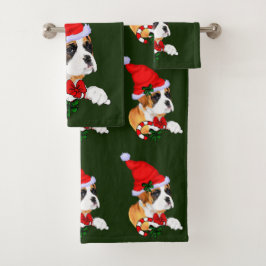 Boxer Puppy Christmas Badhandtuch Set