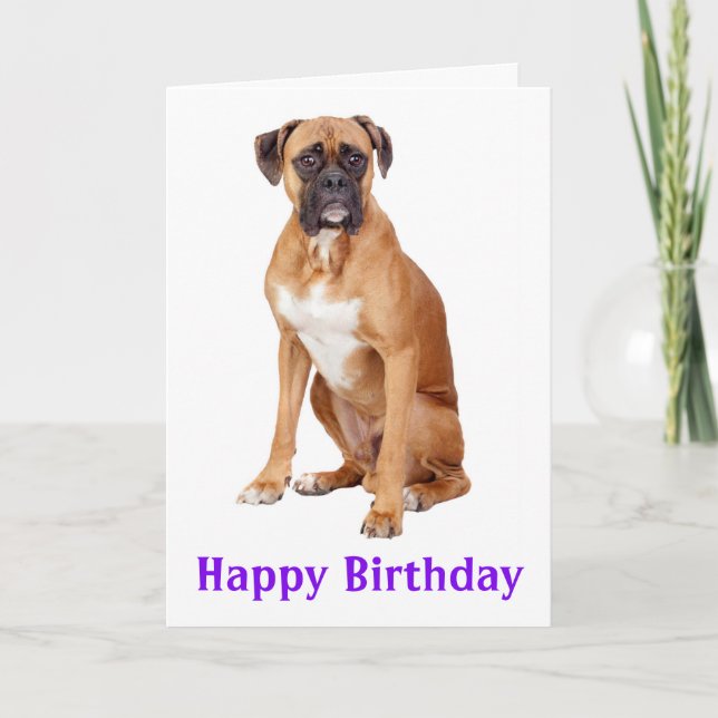 Boxer Puppy Dog Happy Birthday Card - Verse Karte (Vorderseite)