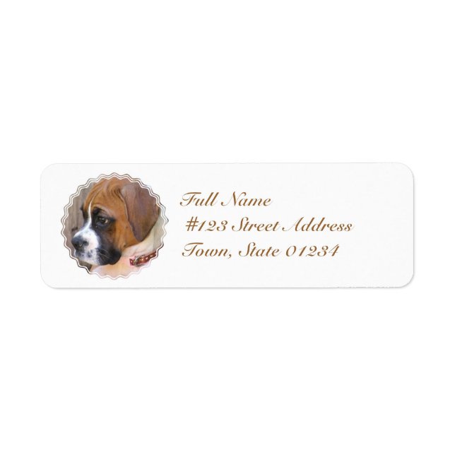 Boxer Puppy Dog Mailing Labels (Vorne)