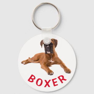 Boxer Puppy Dog Red Love Keychain Schlüsselanhänger