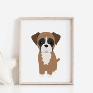 Boxer Puppy Kinderzimmer & Kids Decke Poster